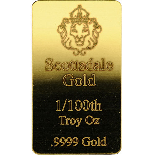 1/100 oz Gold Bar (Varied Condition, Any Mint)