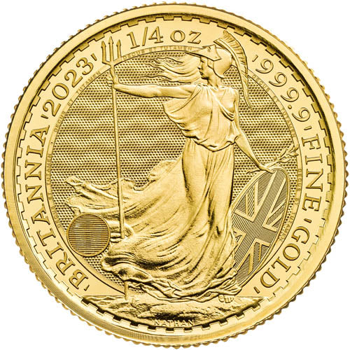 2023 1/4 oz British Gold Britannia Coin (BU, Queen Elizabeth II Obverse)