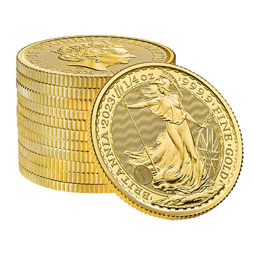 2023 1/4 oz British Gold Britannia Coin (BU, Queen Elizabeth II Obverse)