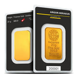 20 Gram Argor Heraeus Gold Bar (New w/ Assay)