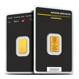 2 Gram Argor Heraeus Gold Bar (New w/ Assay)