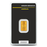 2 Gram Argor Heraeus Gold Bar (New w/ Assay)