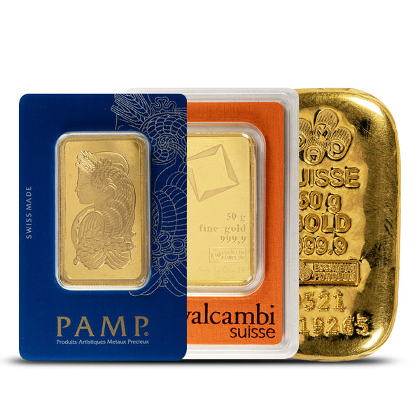 50 Gram Gold Bar (Varied Condition, Any Mint) ON SALE!