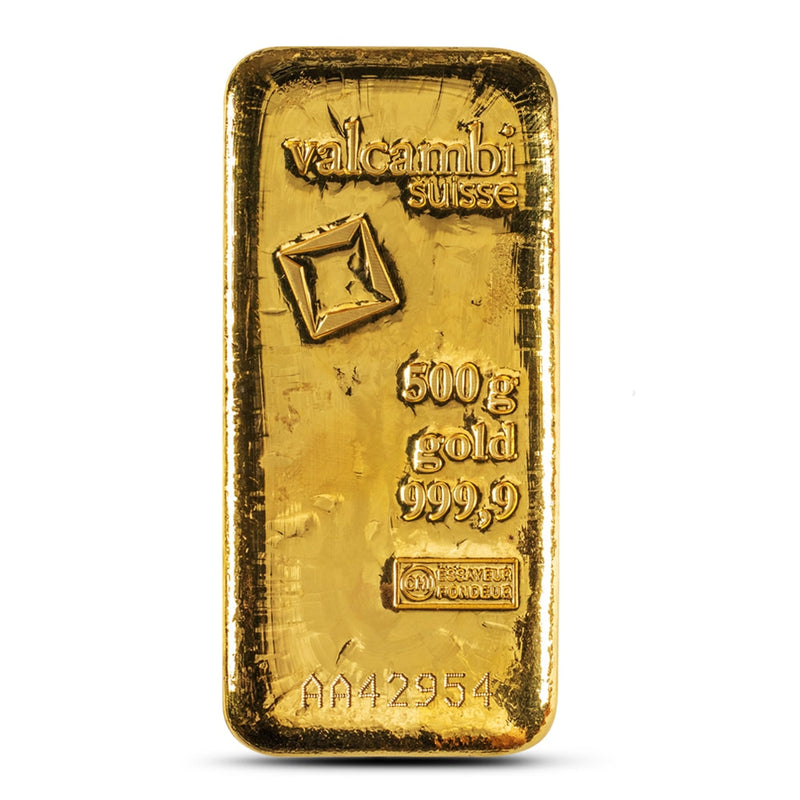 500 Gram Valcambi Cast Gold Bar (New w/ Assay) 6/5/2024 PRESALE