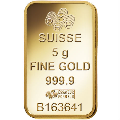 5 Gram PAMP Suisse Fortuna Veriscan Gold Bar (New w/ Assay)