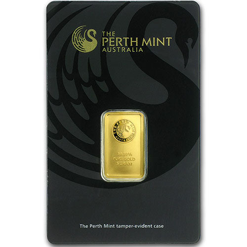 5 Gram Perth Mint Gold Bar (New w/ Assay)